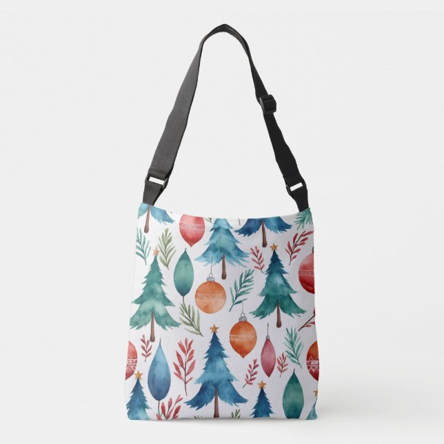 Christmas Tree Pattern Crossbody Bag (Front)
