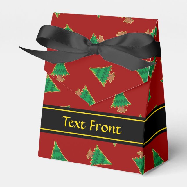 Christmas Tree Pattern Favour Box (Front Side)