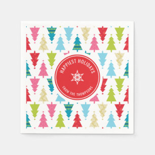 CHRISTMAS TREE PATTERN festive modern minimal Napkin