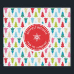 CHRISTMAS TREE PATTERN festive modern minimal red Sparkling Wine Label<br><div class="desc">by kat massard >>> kat@simplysweetPAPERIE.com <<< Stylish & festive, christmas tree pattern design, personalised with your own Holiday logo! Share the joy! - - - - - - - - - - - - - - - - - - - - Matching items available from my store - check it...</div>