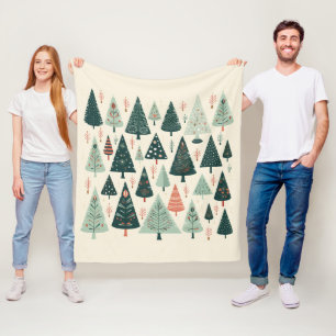 Christmas Tree Pattern Fleece Blanket