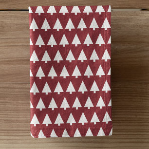 Christmas Tree Pattern   Geometric Scandi Dark Red Hand Towel