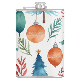 Christmas Tree Pattern Hip Flask