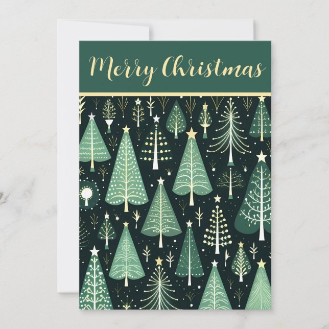 Christmas Tree Pattern Holiday Card (Front)