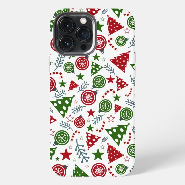 Christmas Tree Pattern iPhone Case (Back)