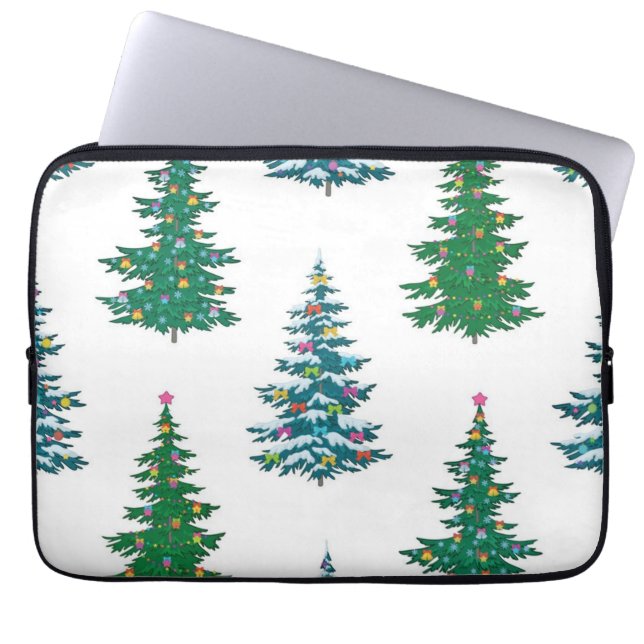 Christmas tree pattern laptop sleeve (Front)