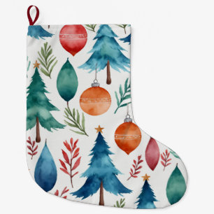 Christmas Tree Pattern Large Christmas Stocking