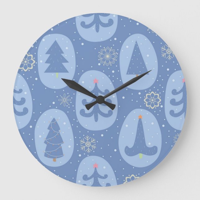 Christmas tree pattern large clock (Front)