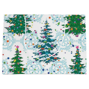 Christmas tree pattern large gift bag