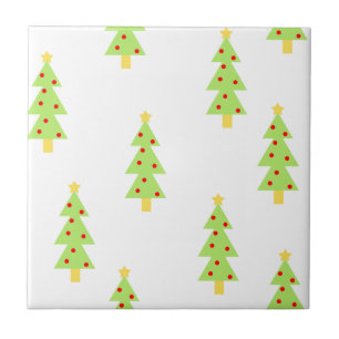 christmas tree pattern mid century modern vintage ceramic tile