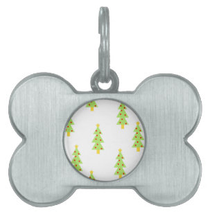 christmas tree pattern mid century modern vintage pet ID tag