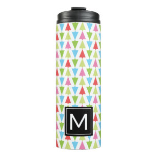 Christmas Tree Pattern Monogram Thermal Tumbler