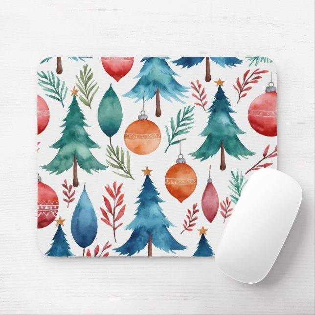 Christmas Tree Pattern Mouse Pad (With Mouse)