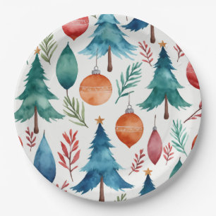 Christmas Tree Pattern Paper Plate