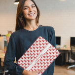 Christmas Tree Pattern Personalised Name Laptop Sleeve<br><div class="desc">This modern,  elegant,  fun design features Christmas tree and snowflakes pattern in red,  white colours with your personalised name. This item is an excellent Christmas gift for your family and friends.</div>