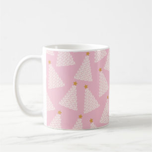 Christmas Tree Pattern Pink Coffee Mug