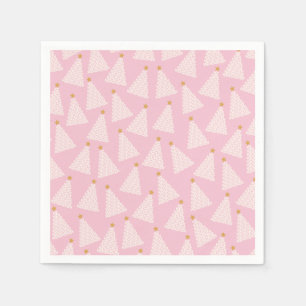 Christmas Tree Pattern Pink Napkin