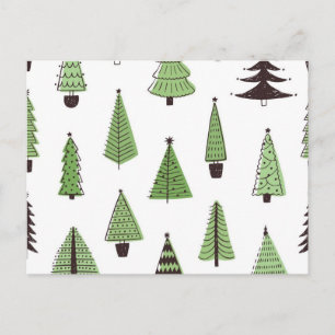 Christmas tree pattern postcard
