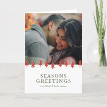 Christmas Tree Pattern Red Watercolor Custom Photo