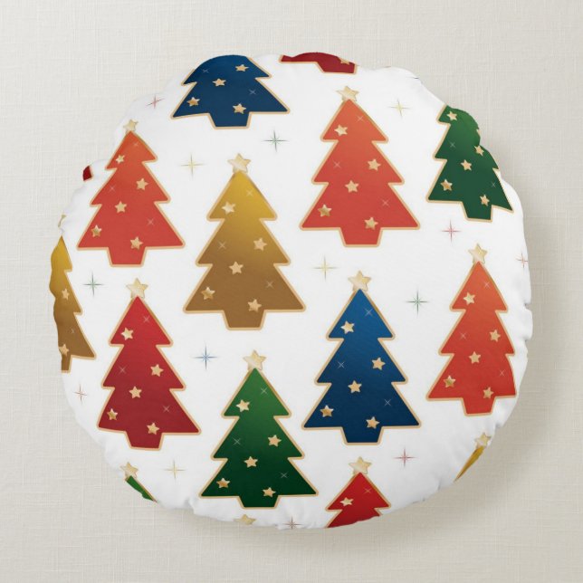 Christmas tree pattern round cushion (Front)