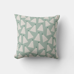 Christmas Tree Pattern Sage Green Cushion