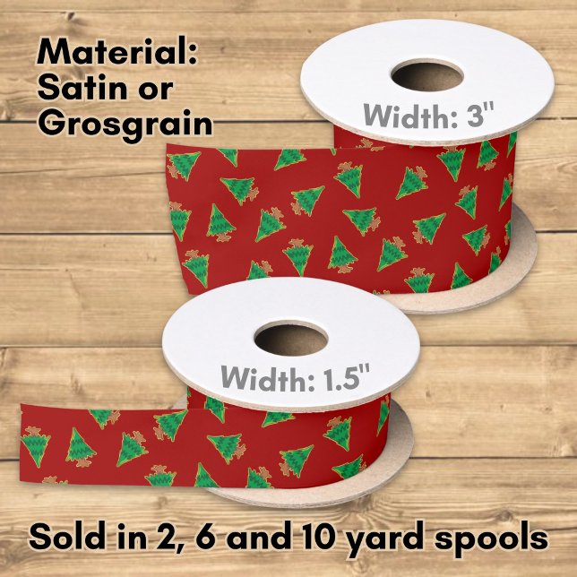 Christmas Tree Pattern Satin Ribbon (Creator Uploaded)