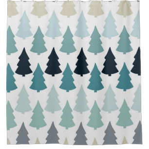 Christmas tree pattern shower curtain