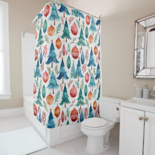 Christmas Tree Pattern Shower Curtain