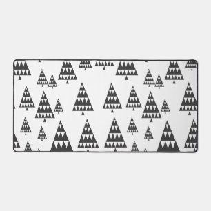 Christmas Tree Pattern Stylistic Holiday Desk Mat