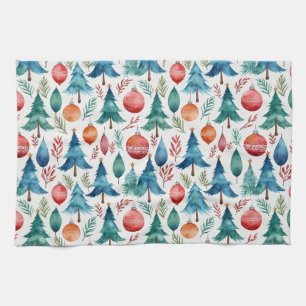 Christmas Tree Pattern Tea Towel