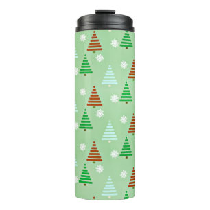 Christmas Tree Pattern Thermal Tumbler