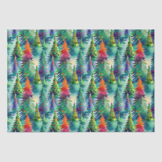 Christmas tree pattern tissue paper (Front)