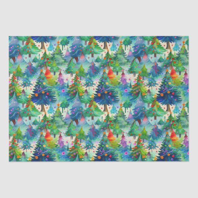 Christmas tree pattern tissue paper (Front)