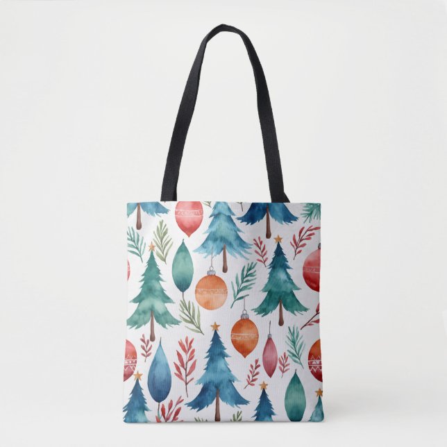 Christmas Tree Pattern Tote Bag (Front)