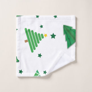 christmas tree pattern wash cloth