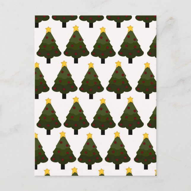 Christmas Tree Pattern Winter Holiday Gifts Postcard (Front)