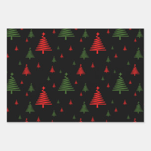 Christmas tree pattern wrapping paper sheet
