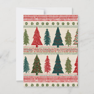 Christmas Tree Patterned Postcard