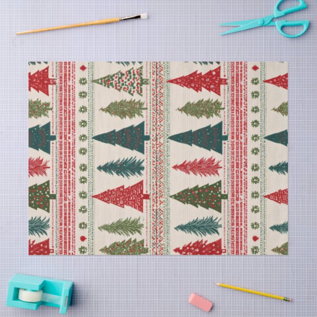 Christmas Tree Patterned Tissue Paper (Craft)