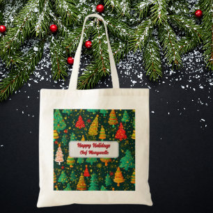 Christmas Tree Personalised Chef Gift Tote Bag