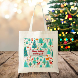Christmas Tree Personalised Chef Gift Tote Bag
