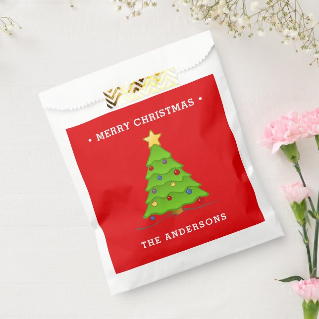 Christmas Tree Personalised Favour Bag (Sealed)