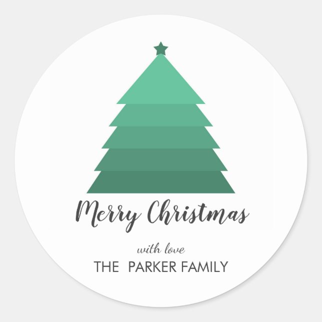 Christmas Tree Personalised Gift Tag (Front)