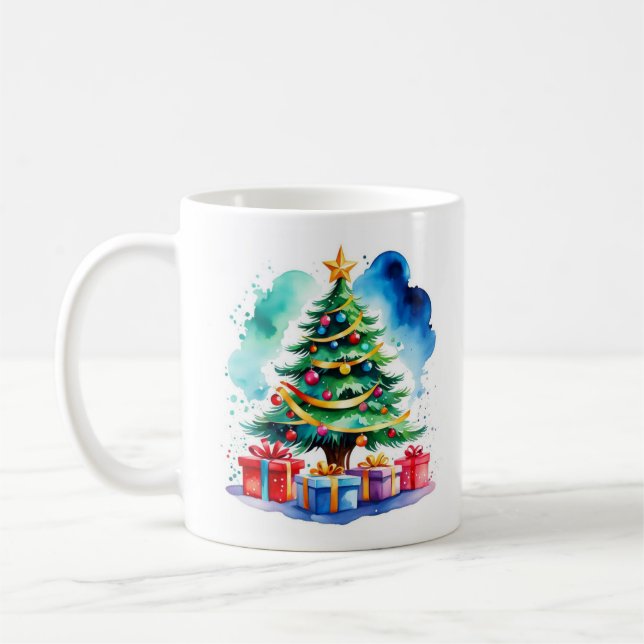 Christmas Tree Personalised Mug (Left)