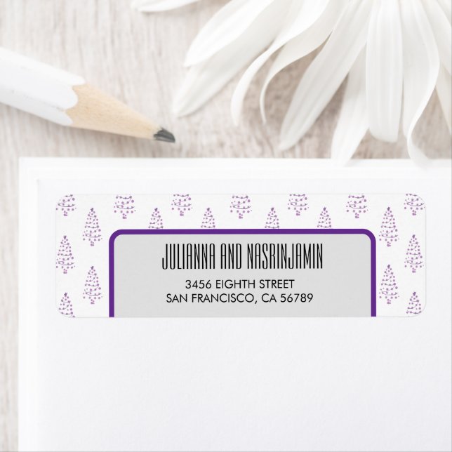 Christmas tree personalize  return address label (Insitu)