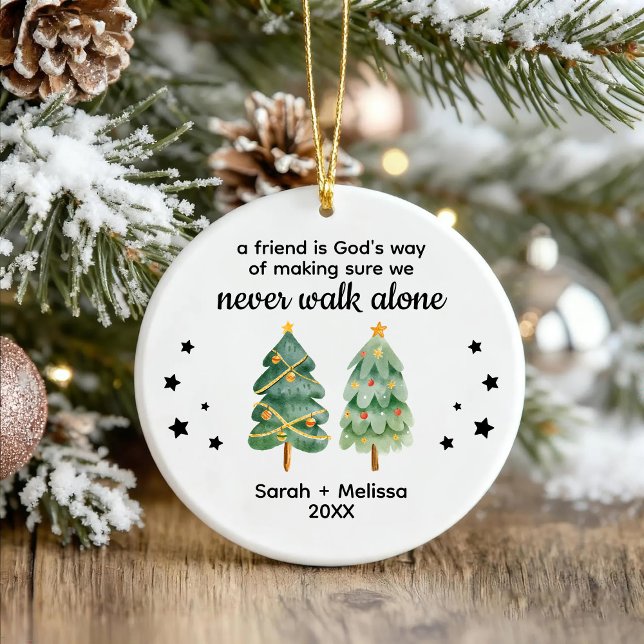 Christmas Tree Personalized Best Friend Name Ceramic Ornament (Creator Uploaded)