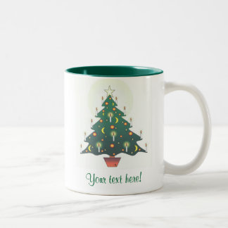christmas tree - personalized Two-Tone coffee mug