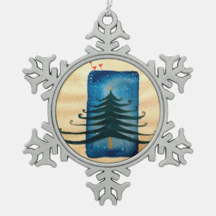 Christmas Tree Pewter Snowflake Decoration