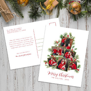 Christmas Tree Photo Collage Holiday Postcard