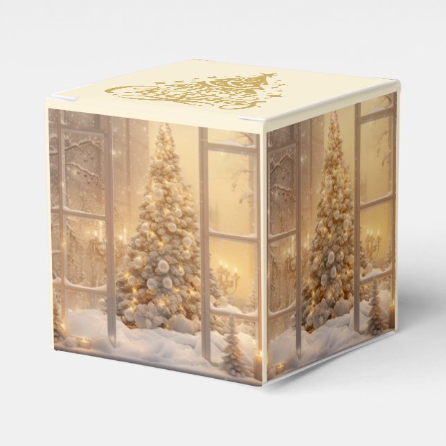 Christmas Tree Photo Favor Gift Box (Front Side)